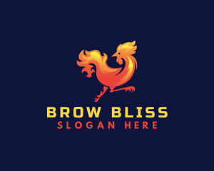 Fire Rooster Chicken logo design