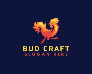 Fire Rooster Chicken logo design