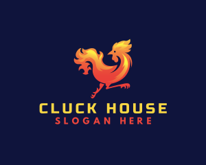 Chicken - Fire Rooster Chicken logo design