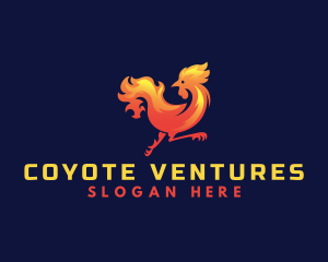 Fire Rooster Chicken logo design