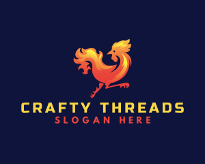 Fire Rooster Chicken logo design