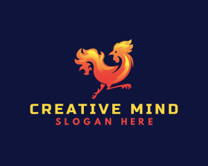 Fire Rooster Chicken logo design