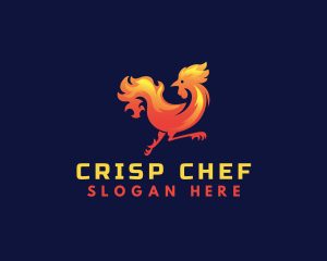 Fire Rooster Chicken logo design