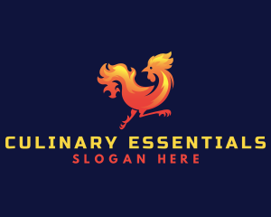 Fire Rooster Chicken logo design