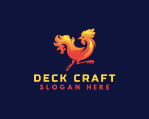 Fire Rooster Chicken logo design