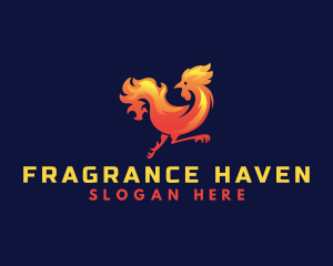 Fire Rooster Chicken logo design