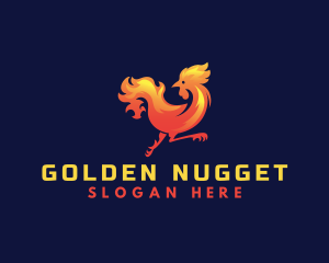 Fire Rooster Chicken logo design