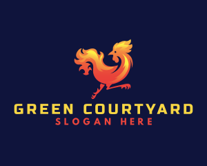 Fire Rooster Chicken logo design