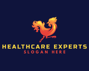 Fire Rooster Chicken logo design