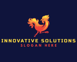 Fire Rooster Chicken logo design