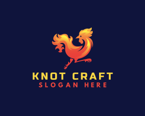 Fire Rooster Chicken logo design