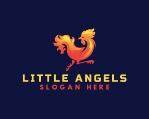 Fire Rooster Chicken logo design