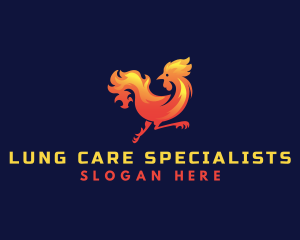 Fire Rooster Chicken logo design