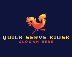 Fire Rooster Chicken logo design