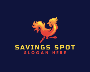 Fire Rooster Chicken logo design