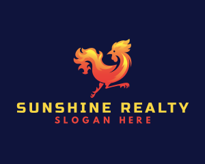 Fire Rooster Chicken logo design