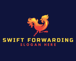 Fire Rooster Chicken logo design