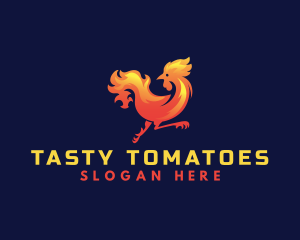 Fire Rooster Chicken logo design