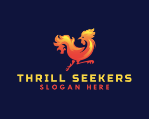 Fire Rooster Chicken logo design