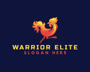 Flame - Fire Rooster Chicken logo design
