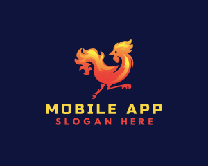 Fire Rooster Chicken logo design