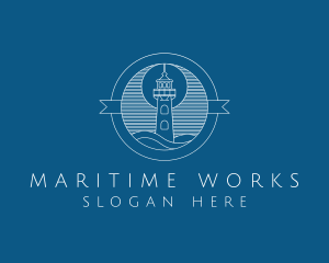 Sea Lighthouse Tower logo design