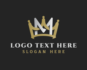 Luxury - Royal Crown Letter M logo design