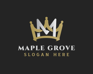 Royal Crown Letter M logo design