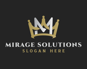 Royal Crown Letter M logo design