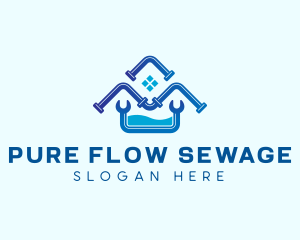 Sewage - Pipe House Plumbing logo design