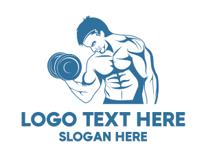 Muscle - Muscle Man Dumbbell logo design