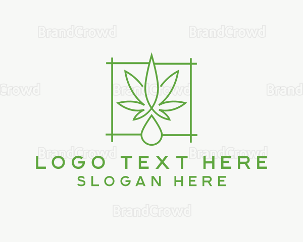 Cannabis Leaf Droplet Logo