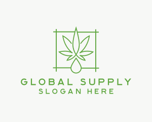 Supply - Cannabis Leaf Droplet logo design