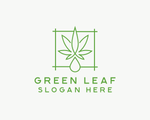 Cannabis Leaf Droplet logo design