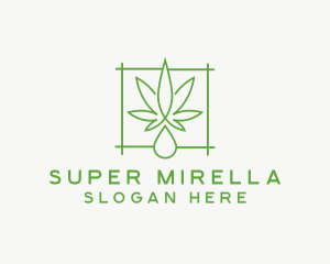 Minimalist - Cannabis Leaf Droplet logo design