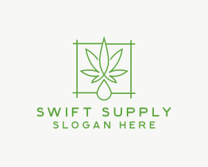 Supply - Cannabis Leaf Droplet logo design