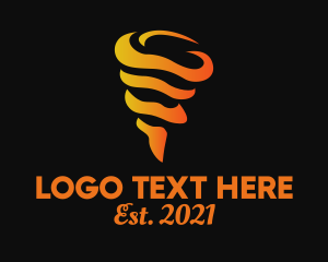 Twister - Gradient Tornado Flame logo design