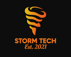 Storm - Gradient Tornado Flame logo design
