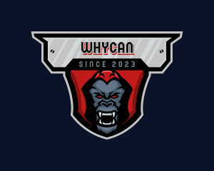 Gamer - Angry Gorilla Ape logo design
