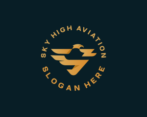 Eagle Wing Aviation Letter S logo design
