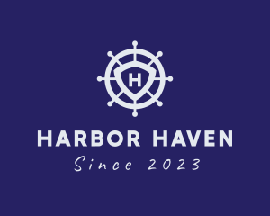 Sailor Wheel Ship logo design