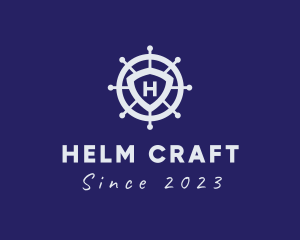 Sailor Wheel Ship logo design