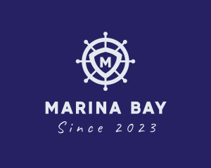 Seaport - Sailor Wheel Ship logo design