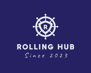 Sailor Wheel Ship logo design