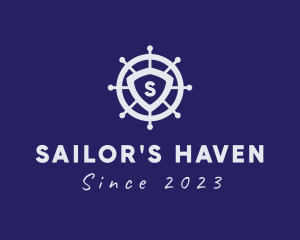 Sailor Wheel Ship logo design