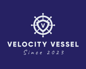 Sailor Wheel Ship logo design