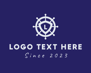 Sea Vessel - Sailor Wheel Ship logo design