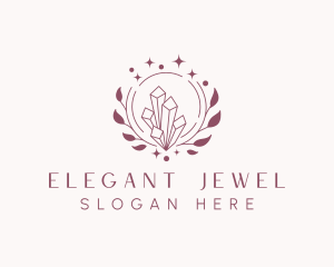 Wreath Gemstone Jewel logo design