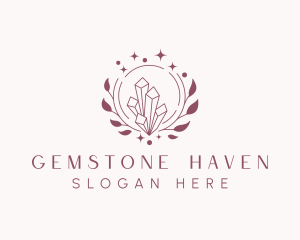 Wreath Gemstone Jewel logo design