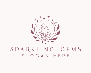 Wreath Gemstone Jewel logo design